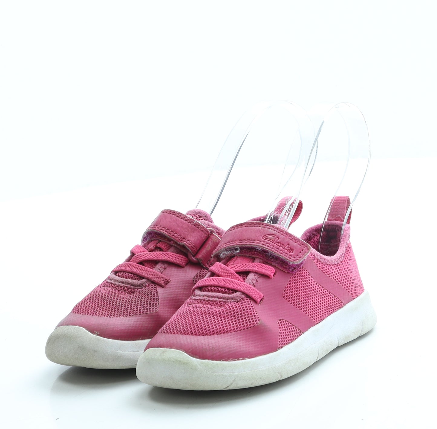 Clarks Girls Pink Polyester Trainer UK 7