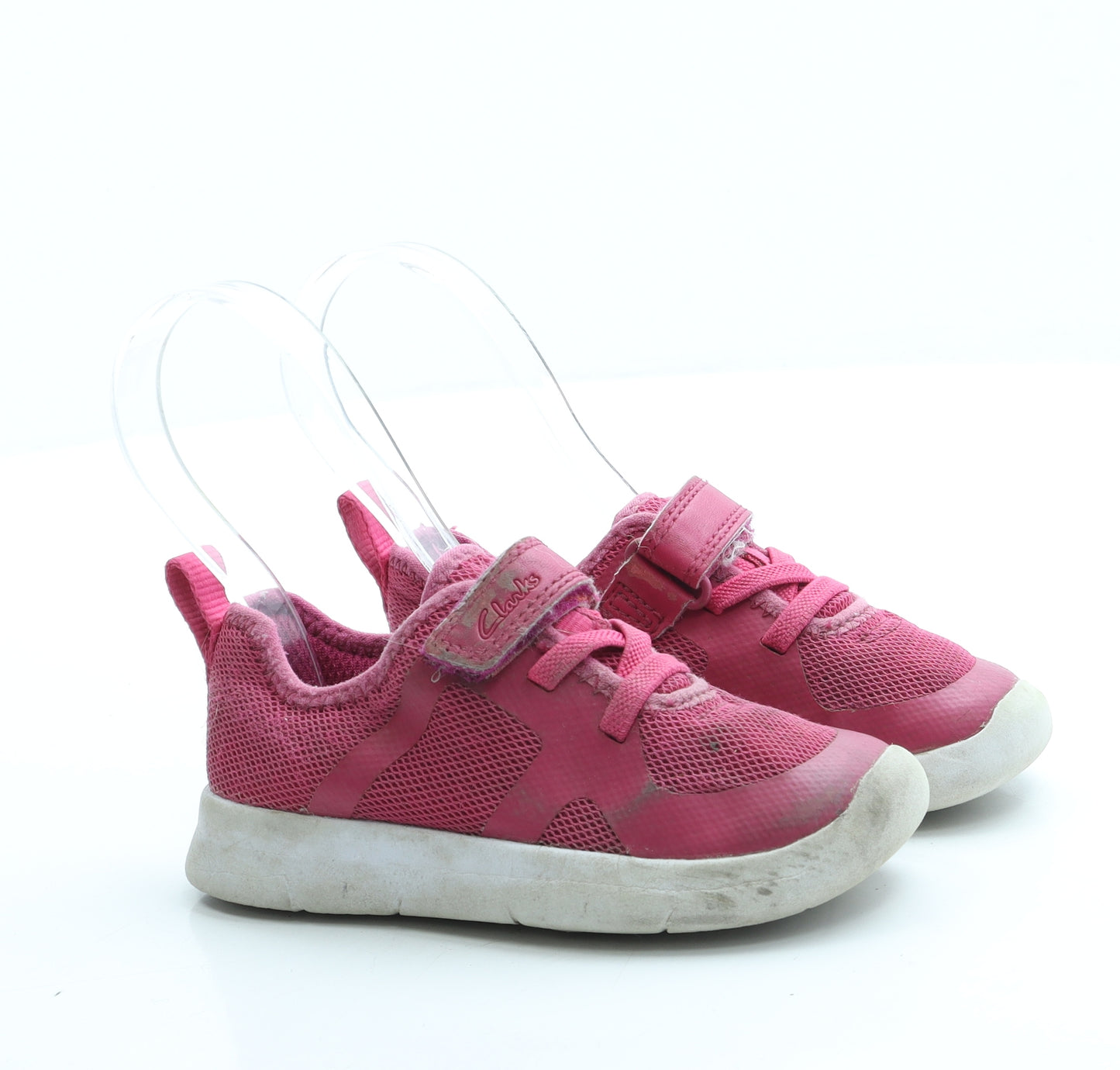 Clarks Girls Pink Polyester Trainer UK 7
