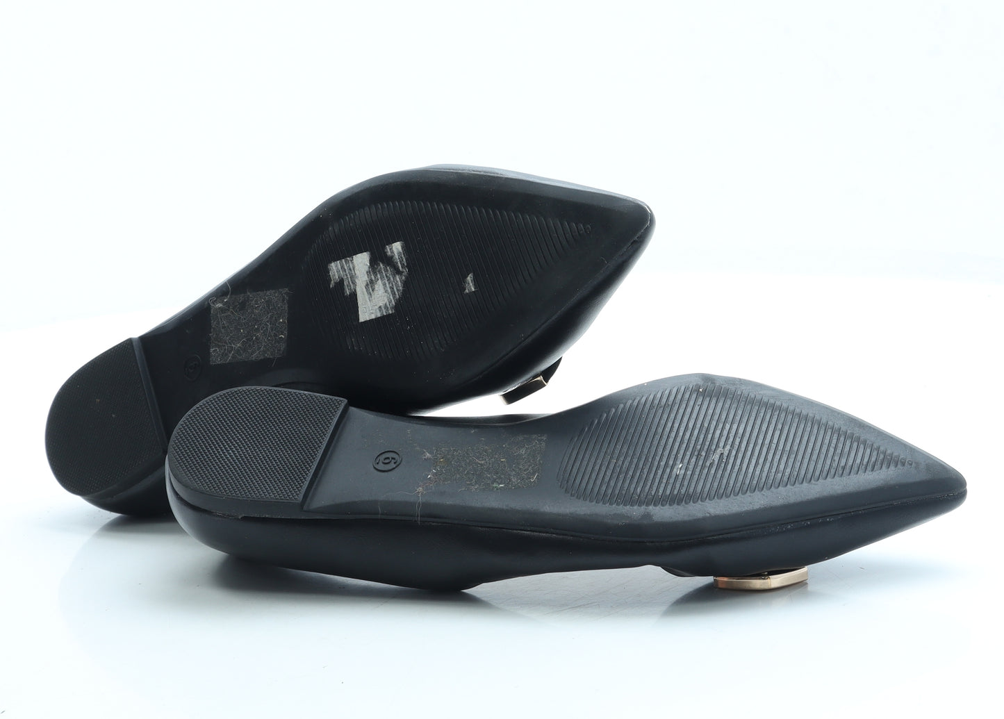 Dorothy Perkins Womens Black Leather Ballet Flat UK 6 - Wide Fit