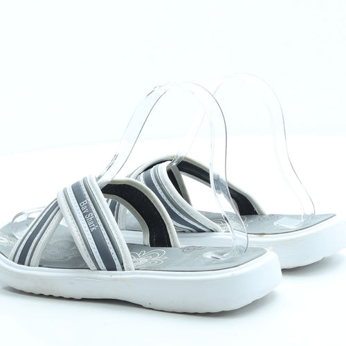 Sea Shark Womens Grey Polyester Slip On Sandal UK 6 39