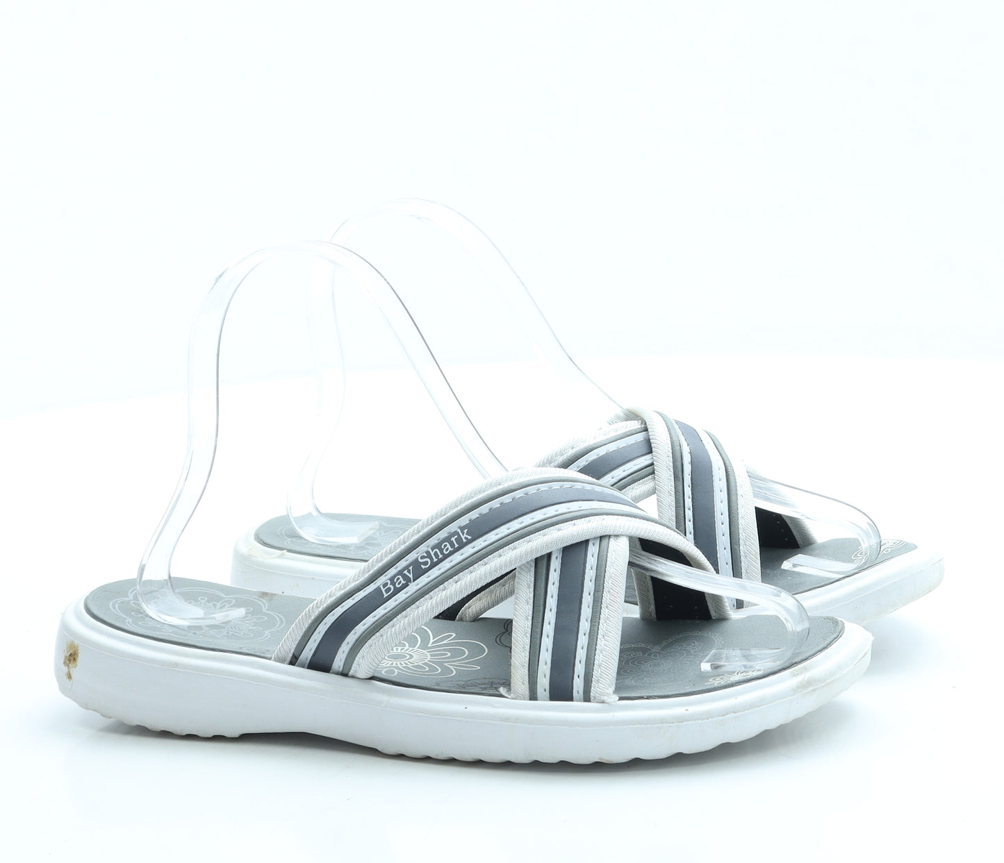 Sea Shark Womens Grey Polyester Slip On Sandal UK 6 39