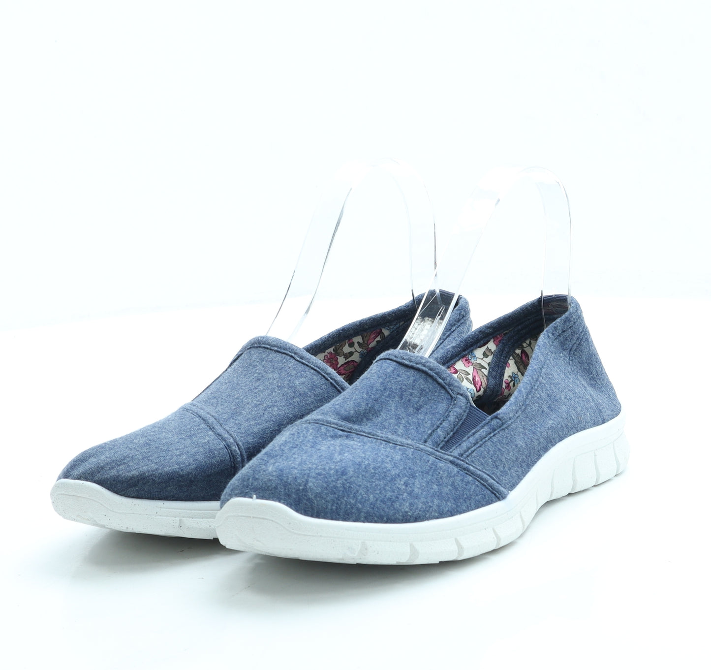 ISLE Womens Blue Polyester Slip On Flat UK 5