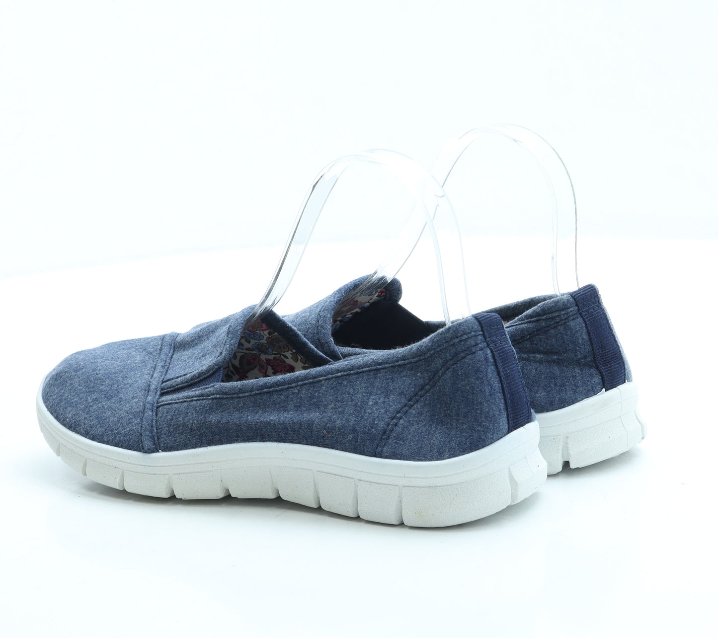 ISLE Womens Blue Polyester Slip On Flat UK 5