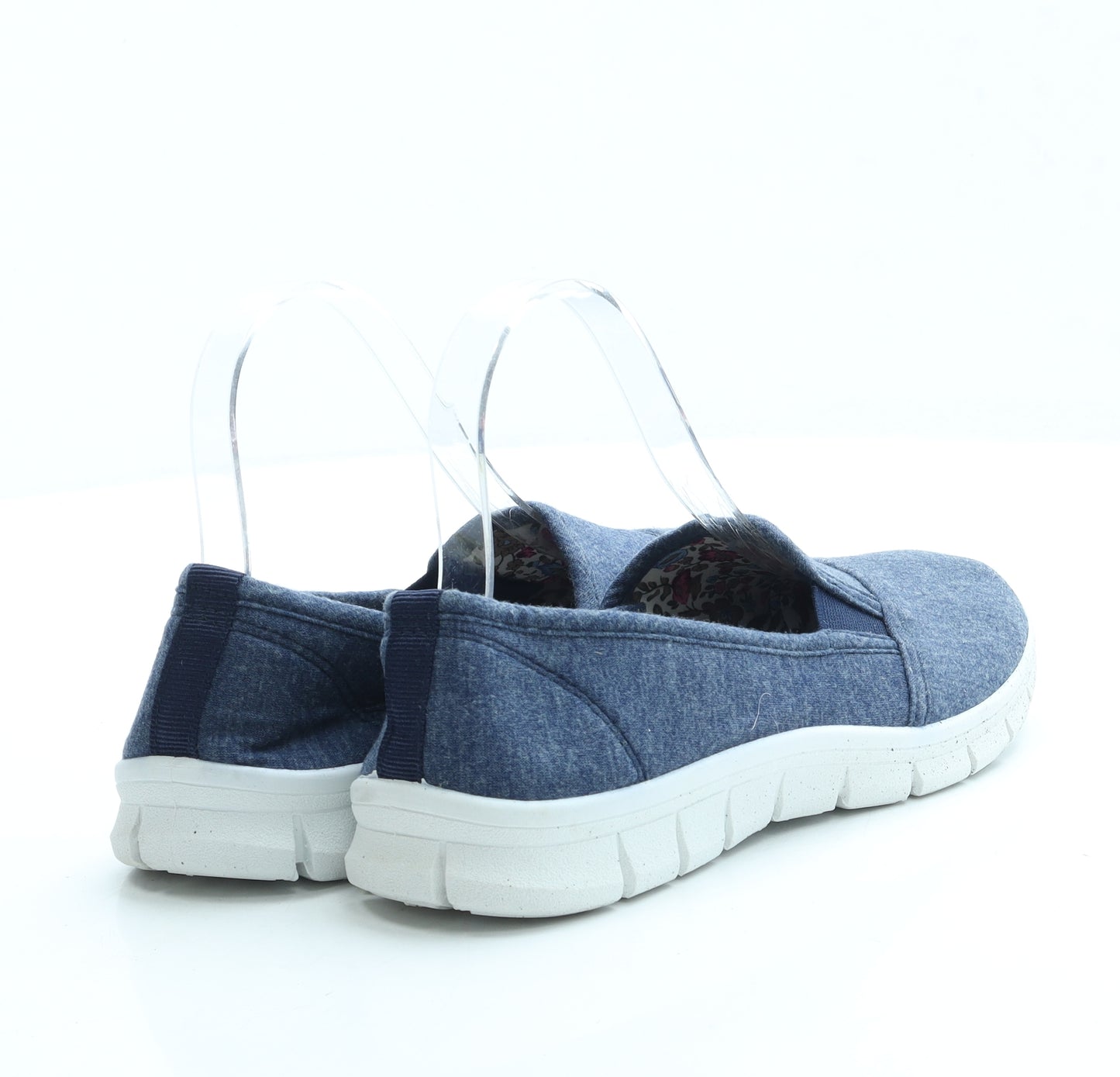 ISLE Womens Blue Polyester Slip On Flat UK 5