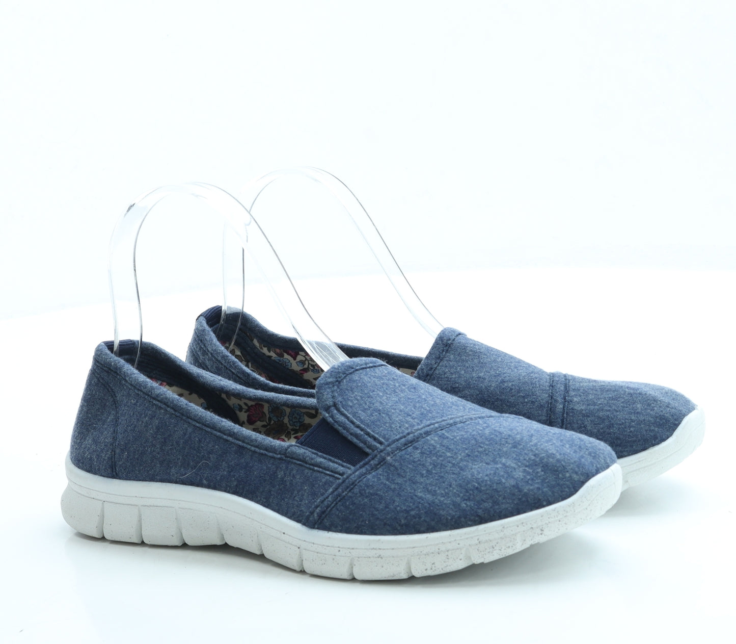 ISLE Womens Blue Polyester Slip On Flat UK 5
