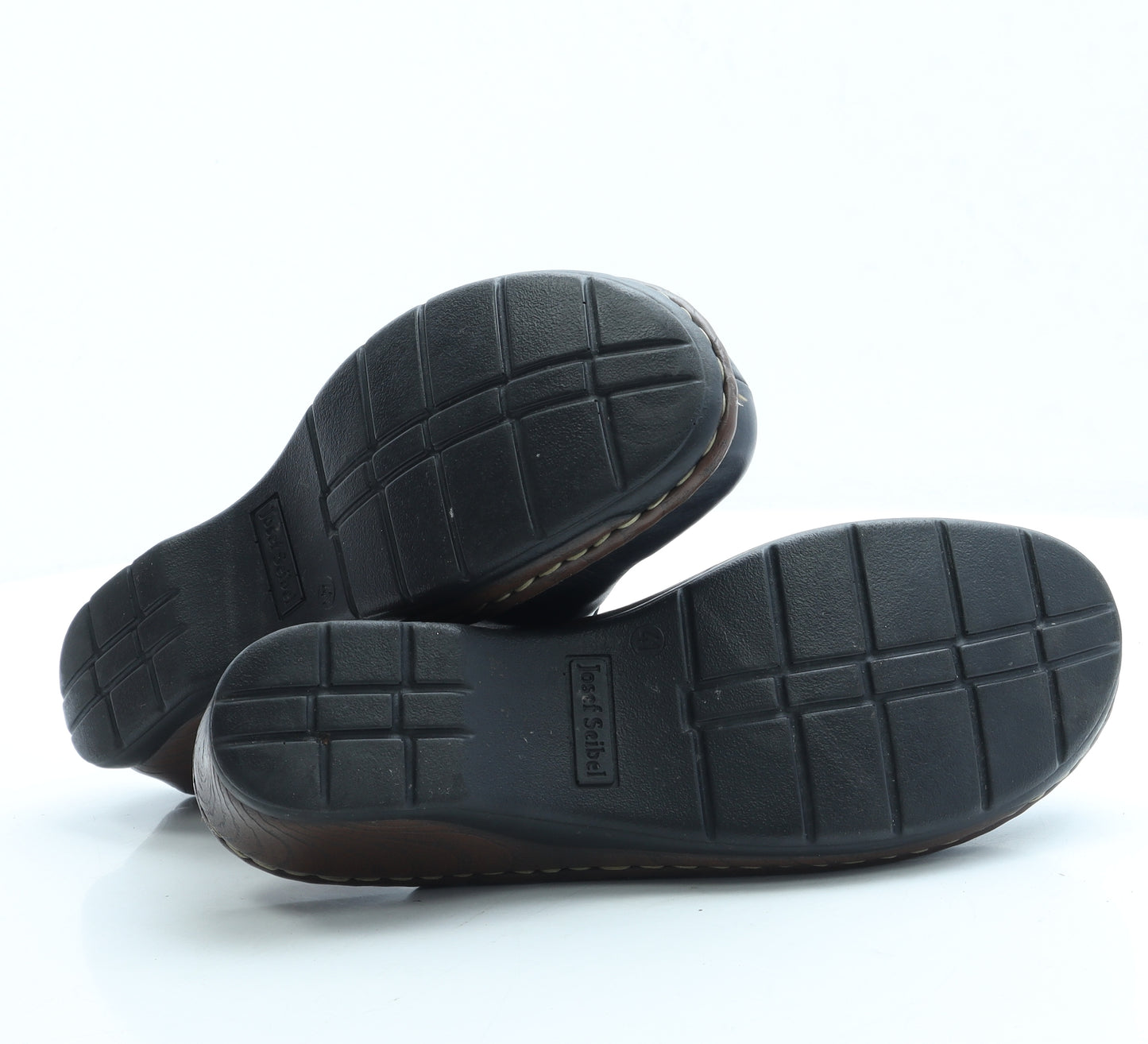 Josef Seibel Womens Black Leather Slip On Flat UK 8 41
