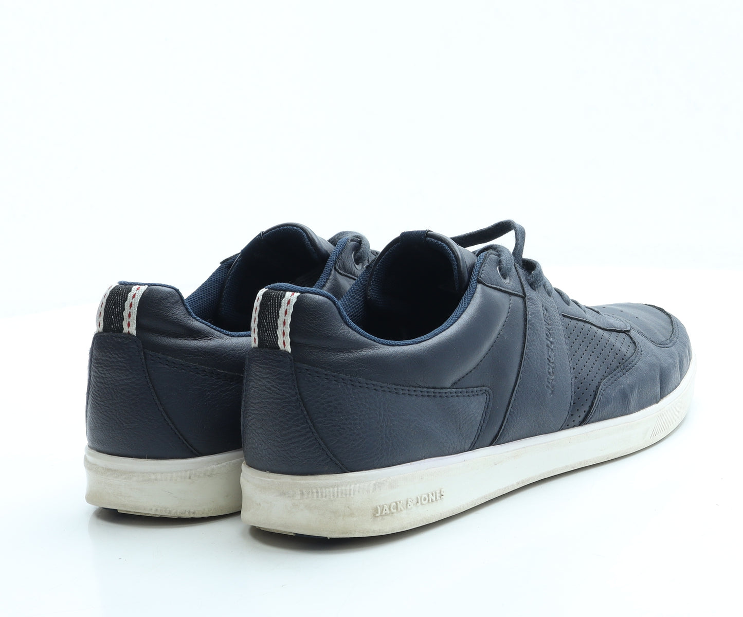 JACK & JONES Mens Blue Leather Trainer UK 11