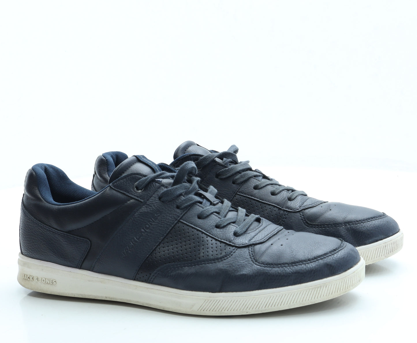 JACK & JONES Mens Blue Leather Trainer UK 11