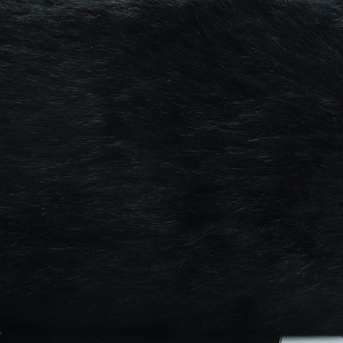 Preworn Womens Black Faux Fur Clutch Size Small Zip