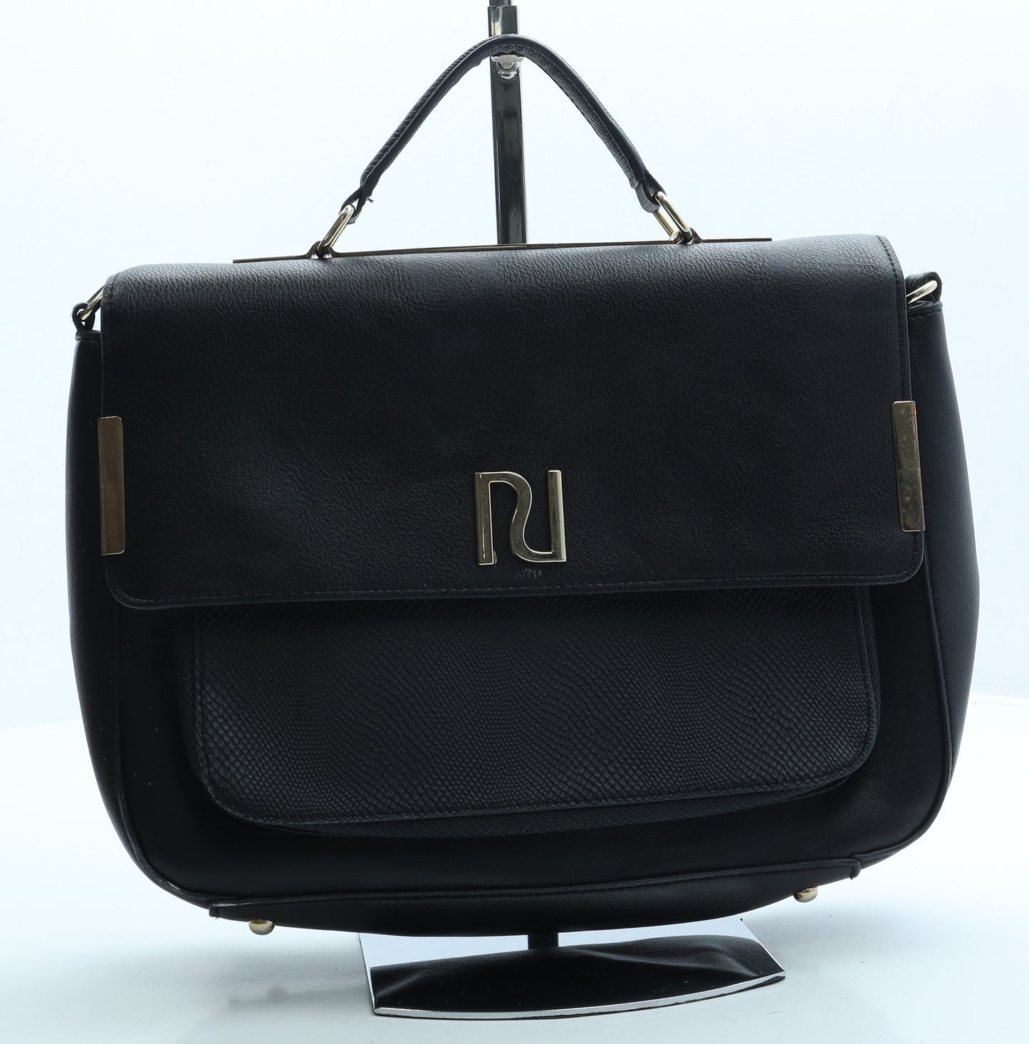 River Island Womens Black Polyurethane Crossbody Size Small Snap - Adjustable strap included