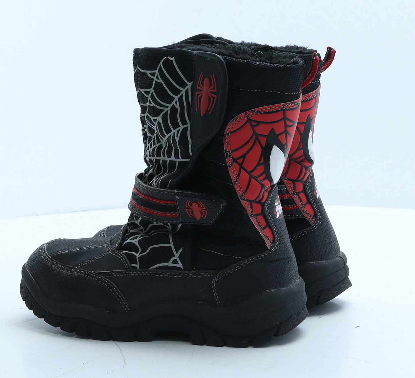 George Boys Black Geometric Leather Snow Boot Boot UK 13 - Spiderman