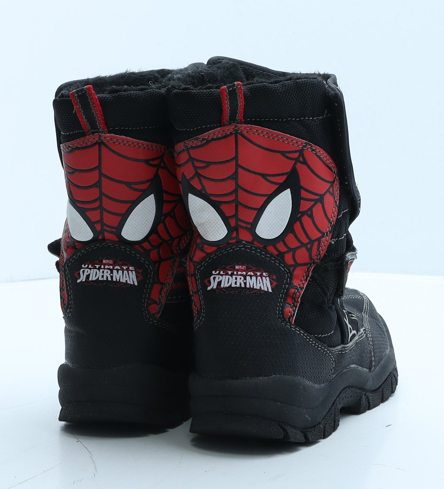 George Boys Black Geometric Leather Snow Boot Boot UK 13 - Spiderman