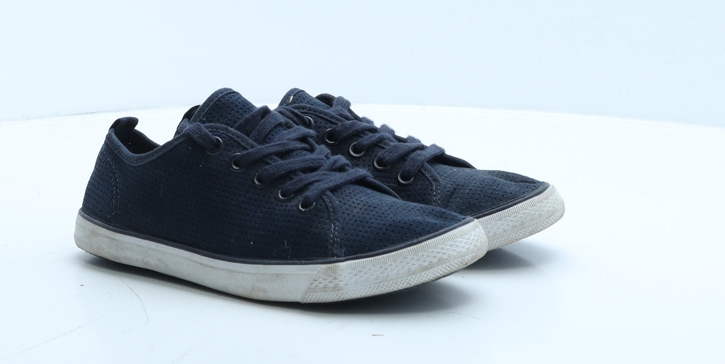 F&F Womens Blue Suede Trainer Casual UK 4 37