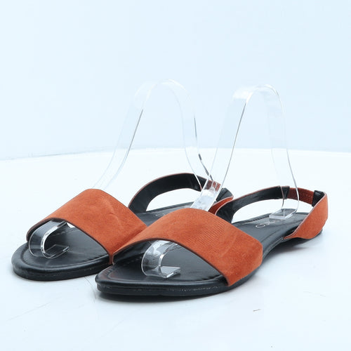 Pep&Co Womens Orange Leather Slingback Flat UK 6