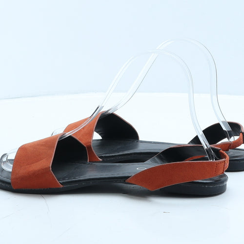 Pep&Co Womens Orange Leather Slingback Flat UK 6