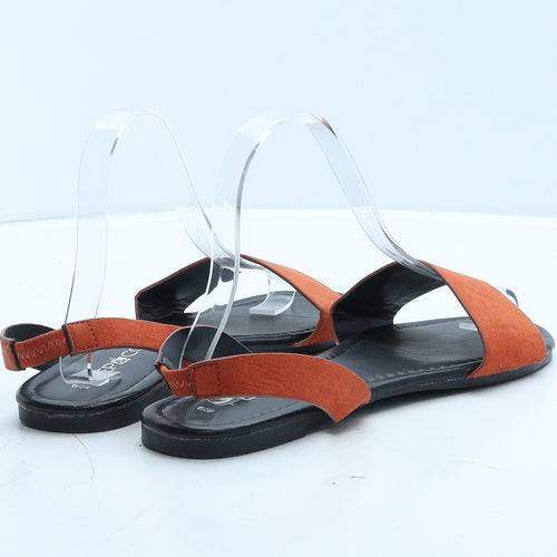 Pep&Co Womens Orange Leather Slingback Flat UK 6