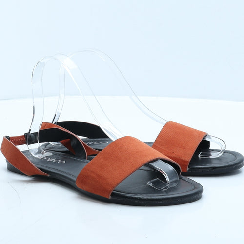 Pep&Co Womens Orange Leather Slingback Flat UK 6