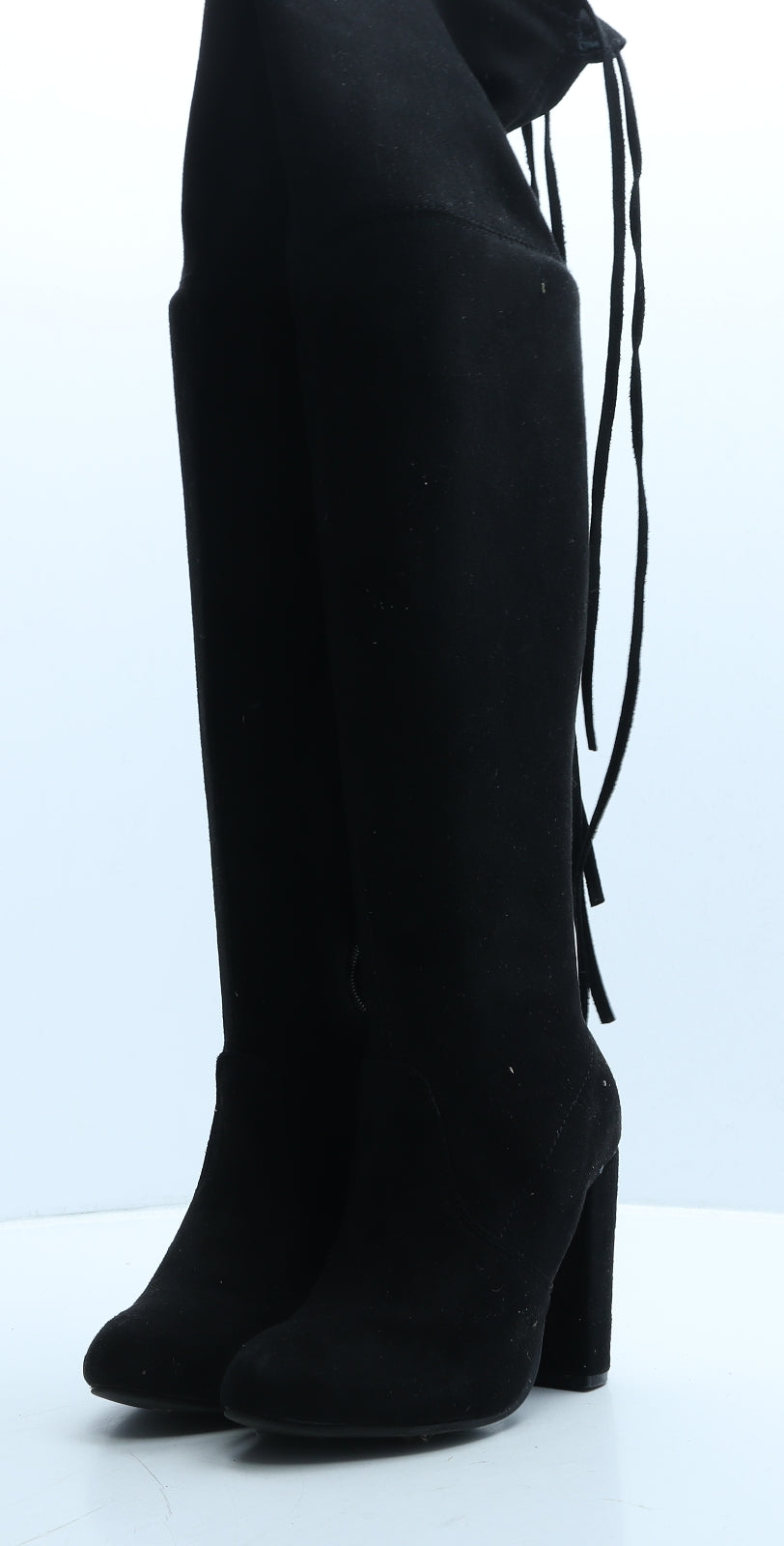 Preworn Womens Black Suede Slip On Boot UK 3 36