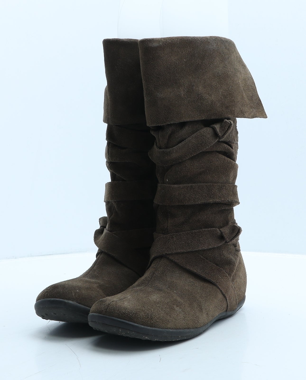 Preworn Womens Brown Suede Slip On Boot UK 3 35