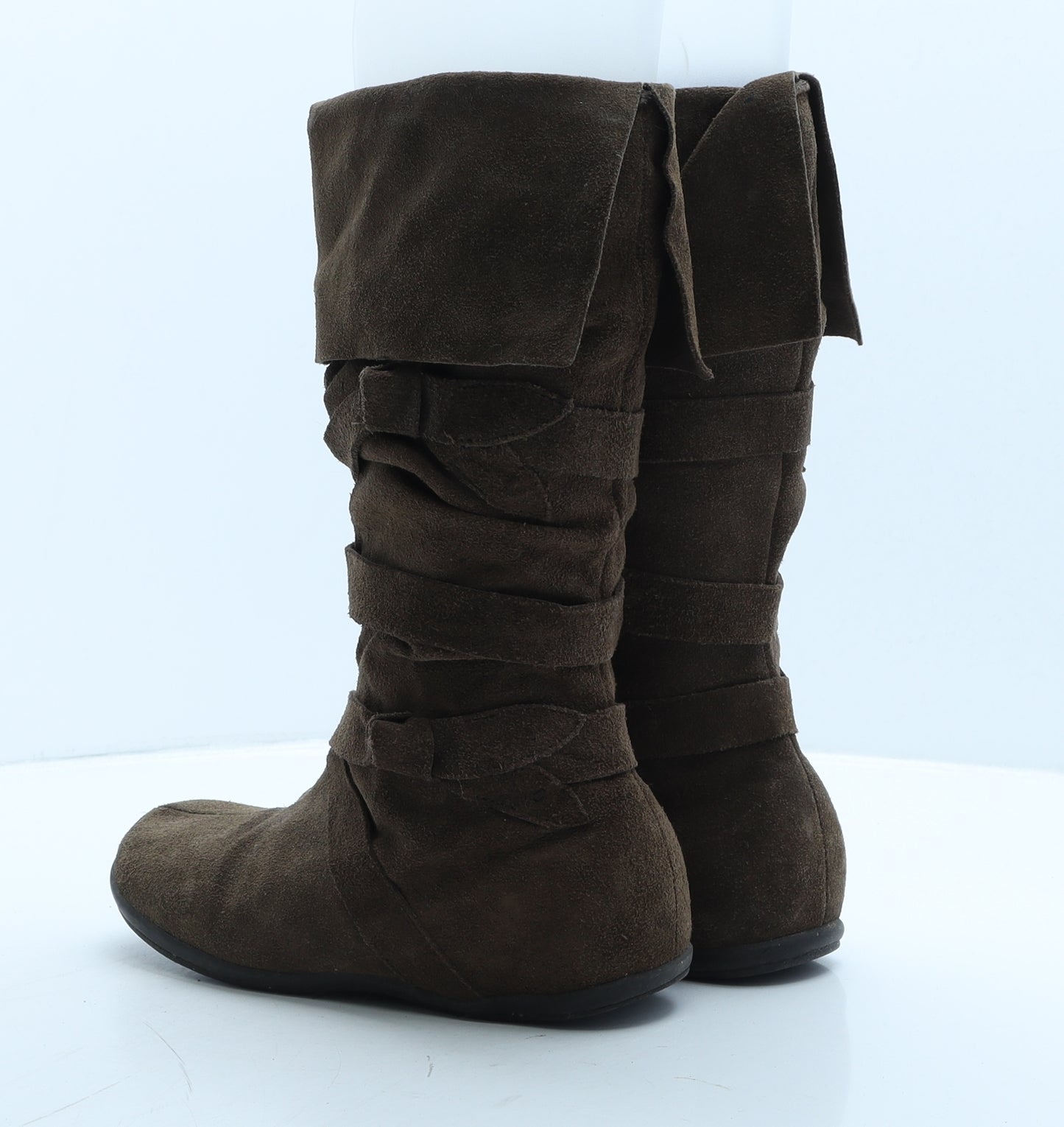 Preworn Womens Brown Suede Slip On Boot UK 3 35