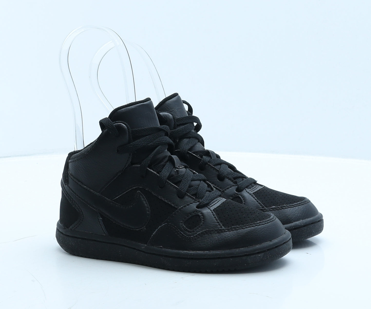Nike Boys Black Geometric Leather Trainer UK 11 28