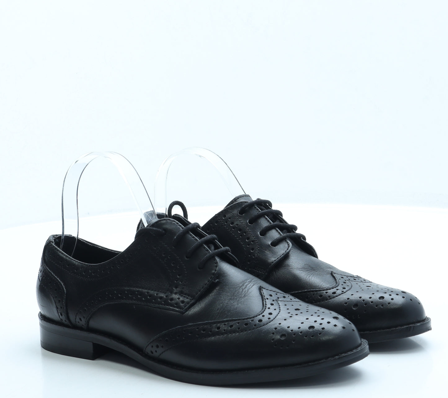 ASOS Womens Black Leather Flat UK 6 - Brogue style