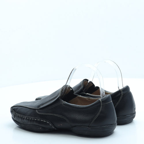 Wisconsin Womens Black Leather Loafer Flat UK 6 39