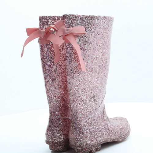 Preworn Girls Pink Rubber Wellies Boot UK 12