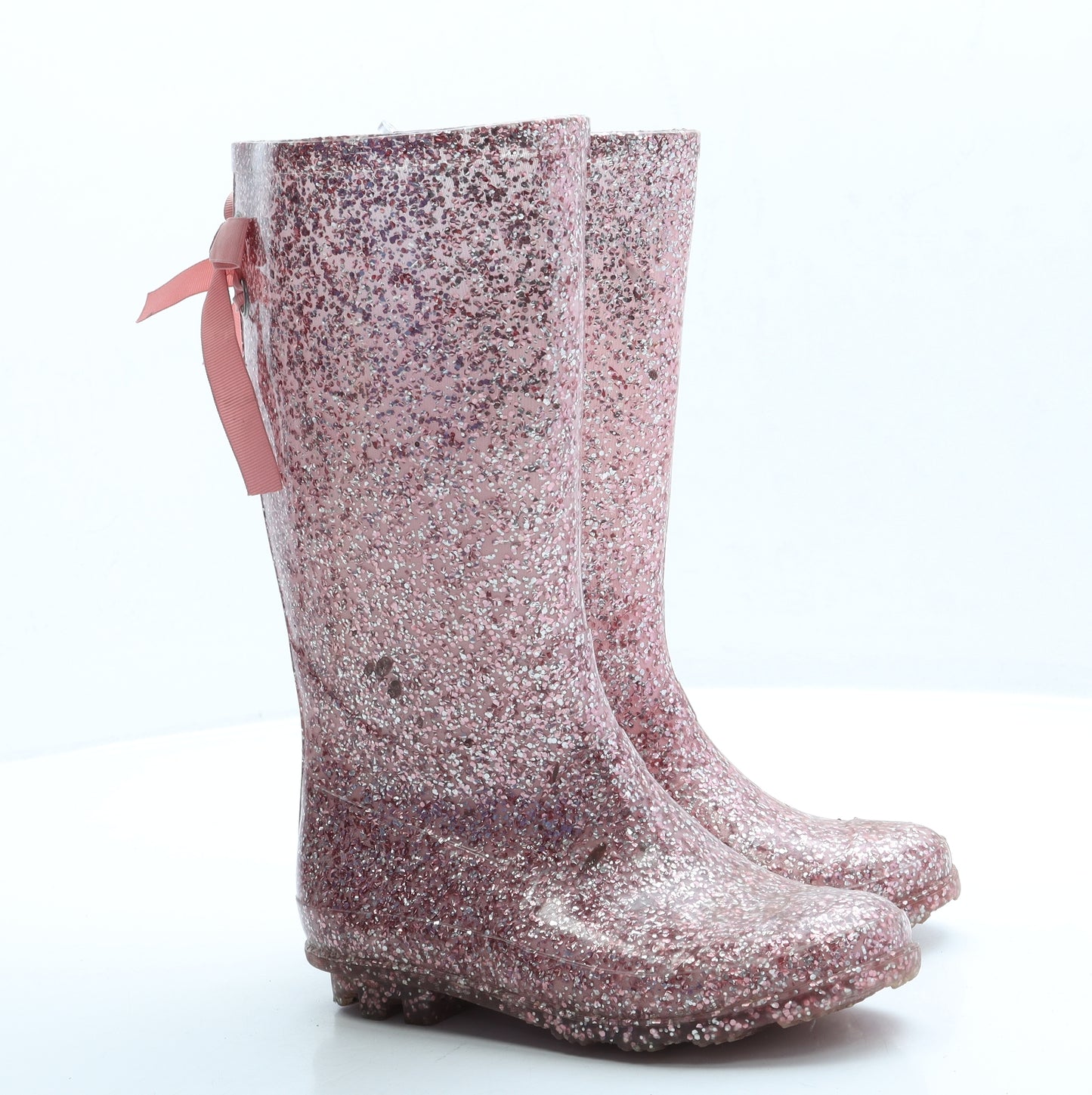 Preworn Girls Pink Rubber Wellies Boot UK 12