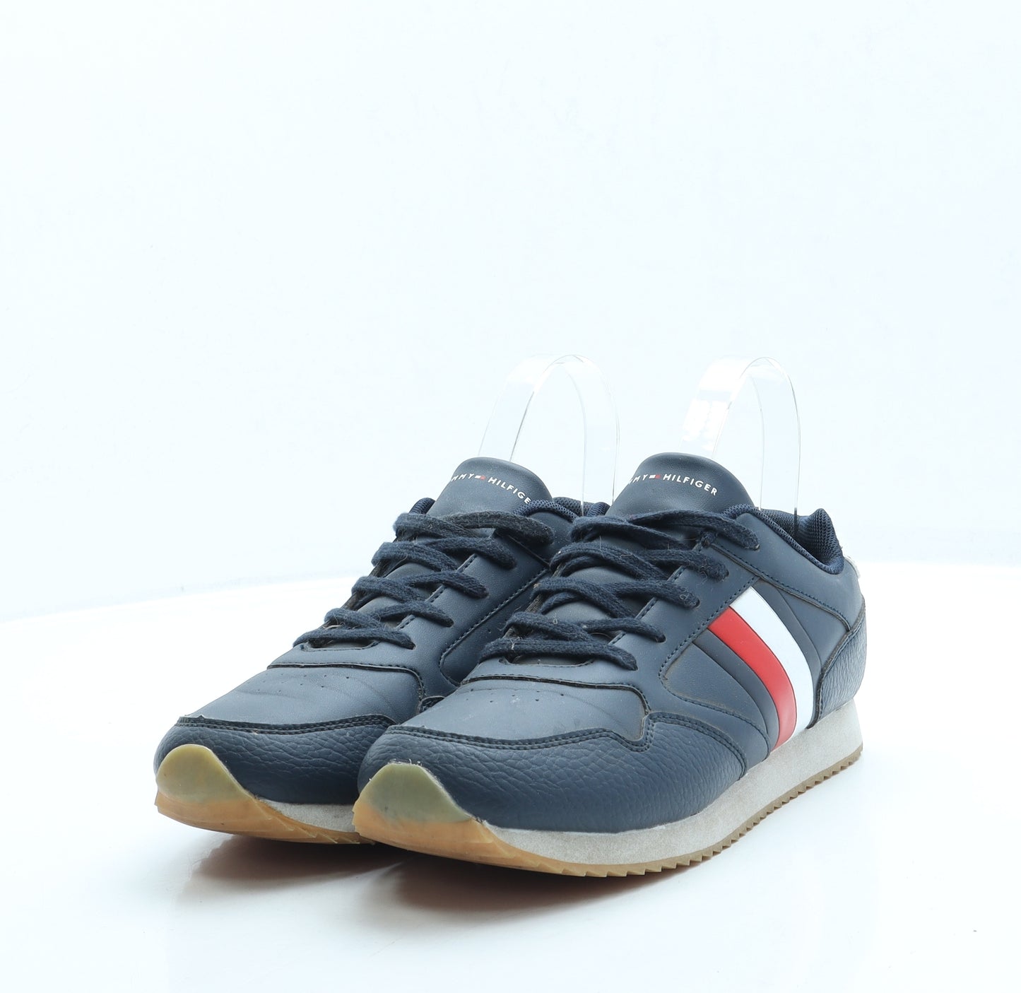 Tommy Hilfiger Womens Blue Leather Trainer UK 6 39