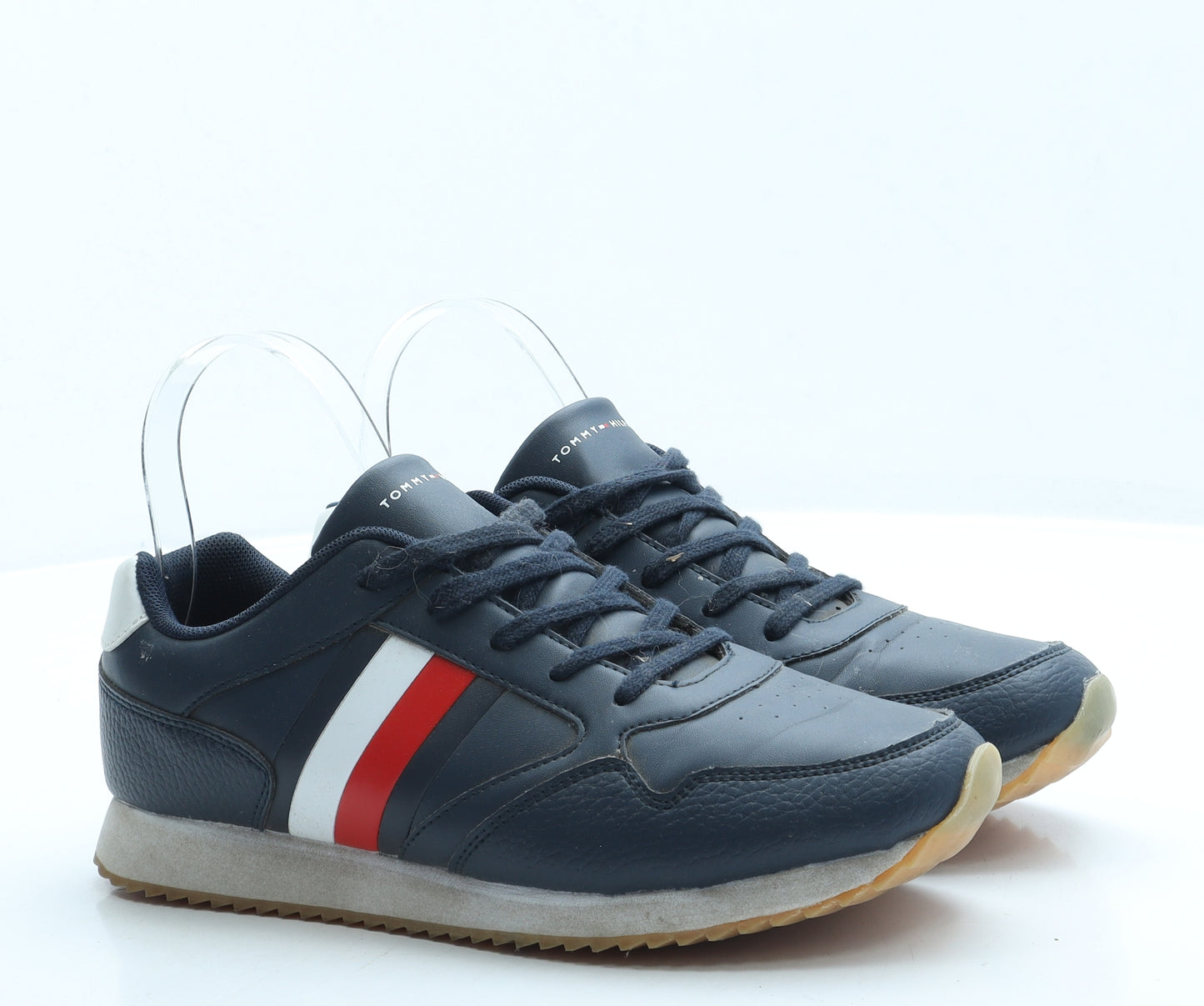 Tommy Hilfiger Womens Blue Leather Trainer UK 6 39