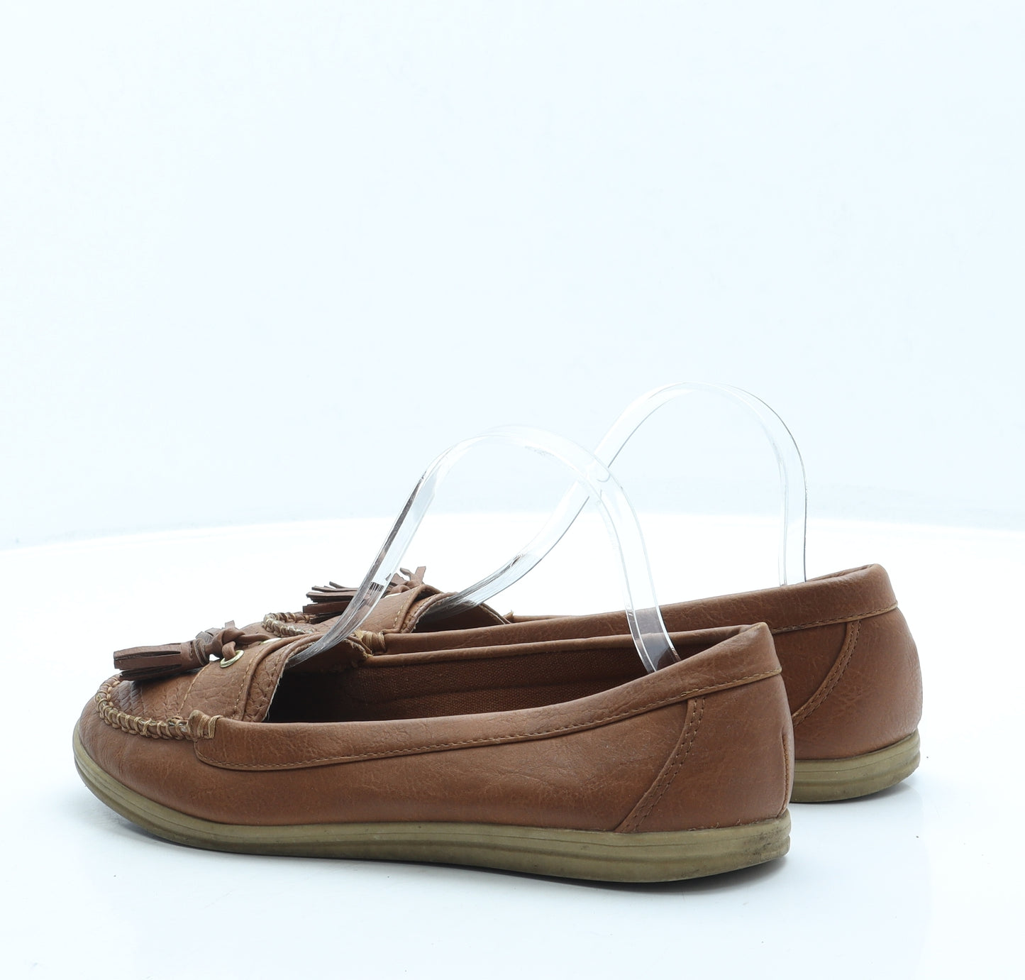 Roberto Vianni Womens Brown Leather Loafer Flat UK 6 39