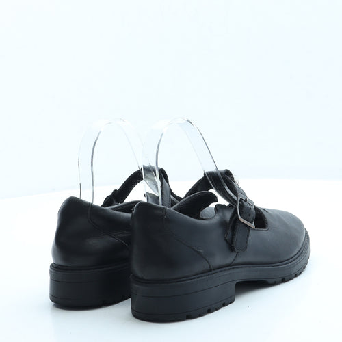 Clarks Girls Black Leather Mary Jane Flat UK 3