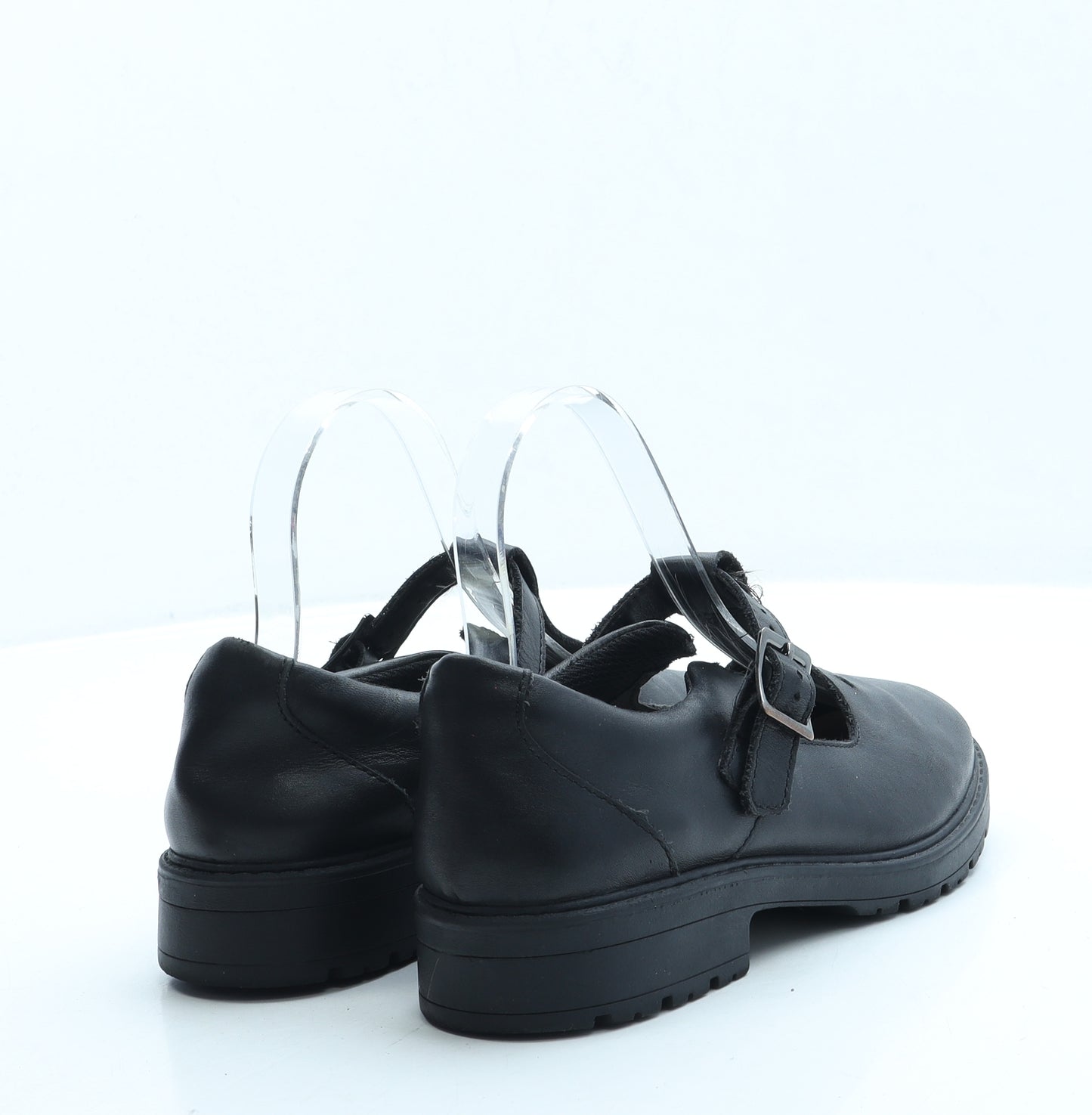 Clarks Girls Black Leather Mary Jane Flat UK 3