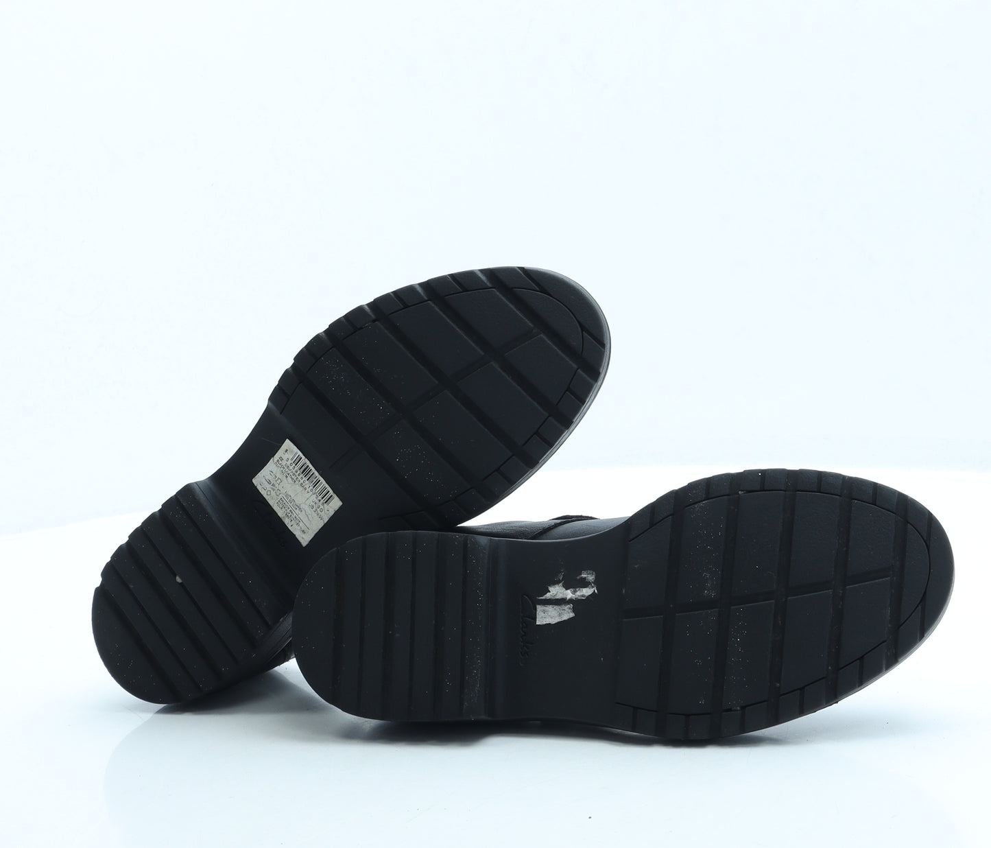 Clarks Girls Black Leather Mary Jane Flat UK 3