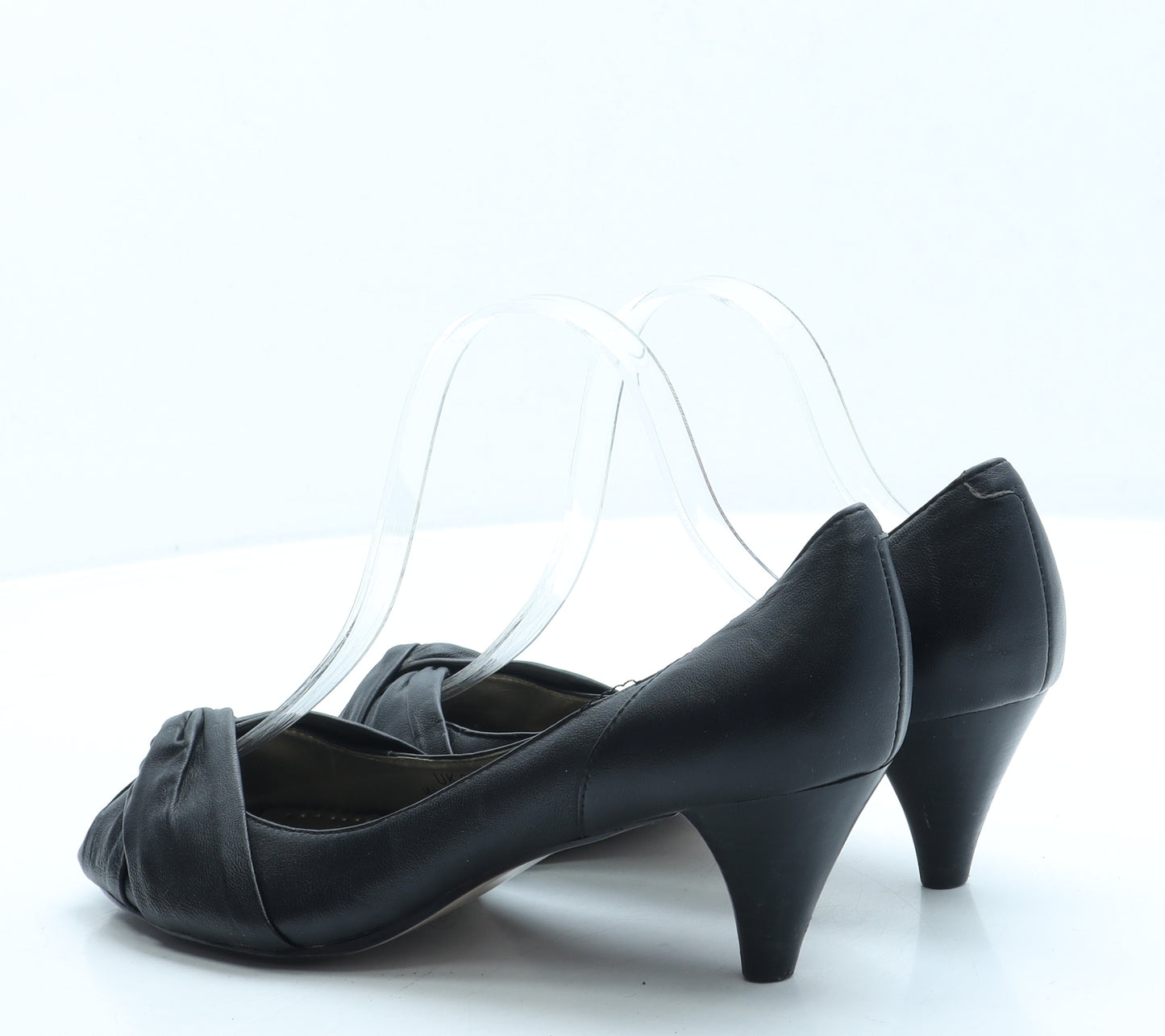 Marks and Spencer Womens Black Leather Mule Heel UK 6.5 40 - Wide Fit