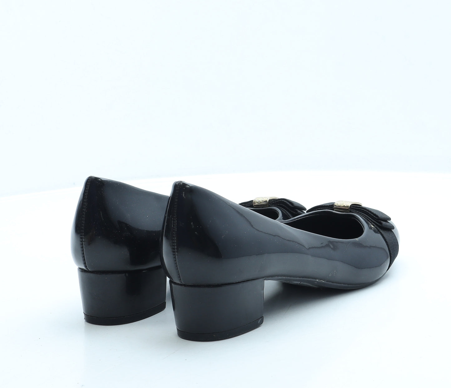 Dunnes Womens Black Patent Leather Court Heel UK 6.5 40