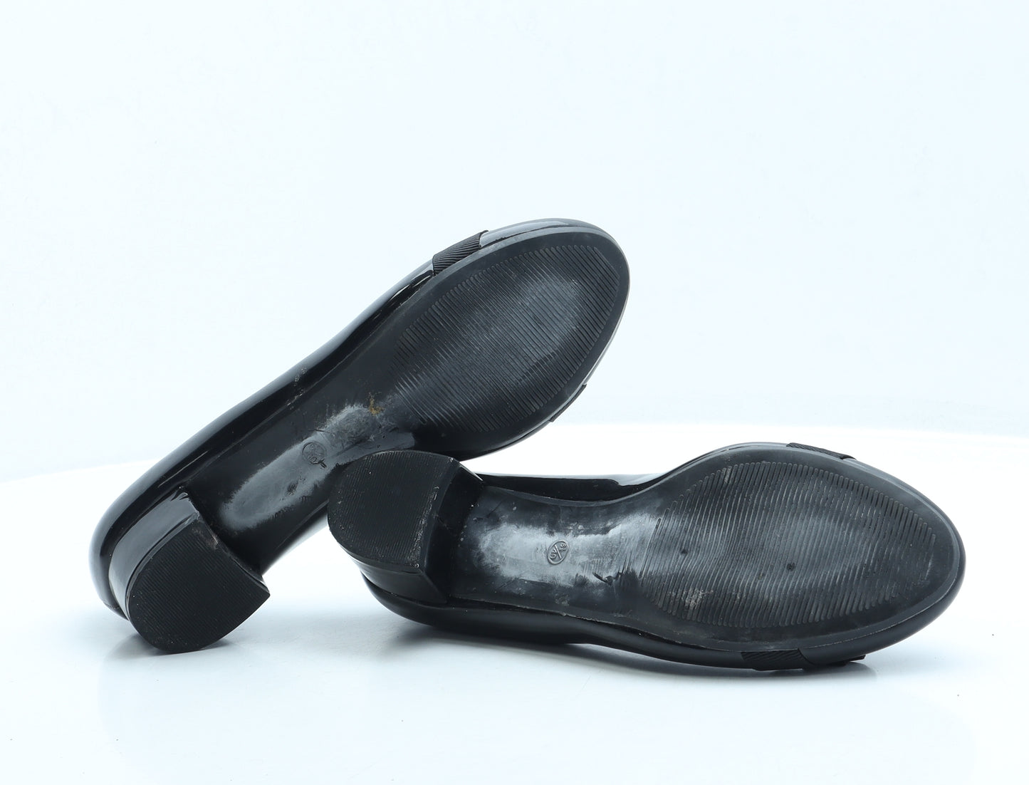 Dunnes Womens Black Patent Leather Court Heel UK 6.5 40