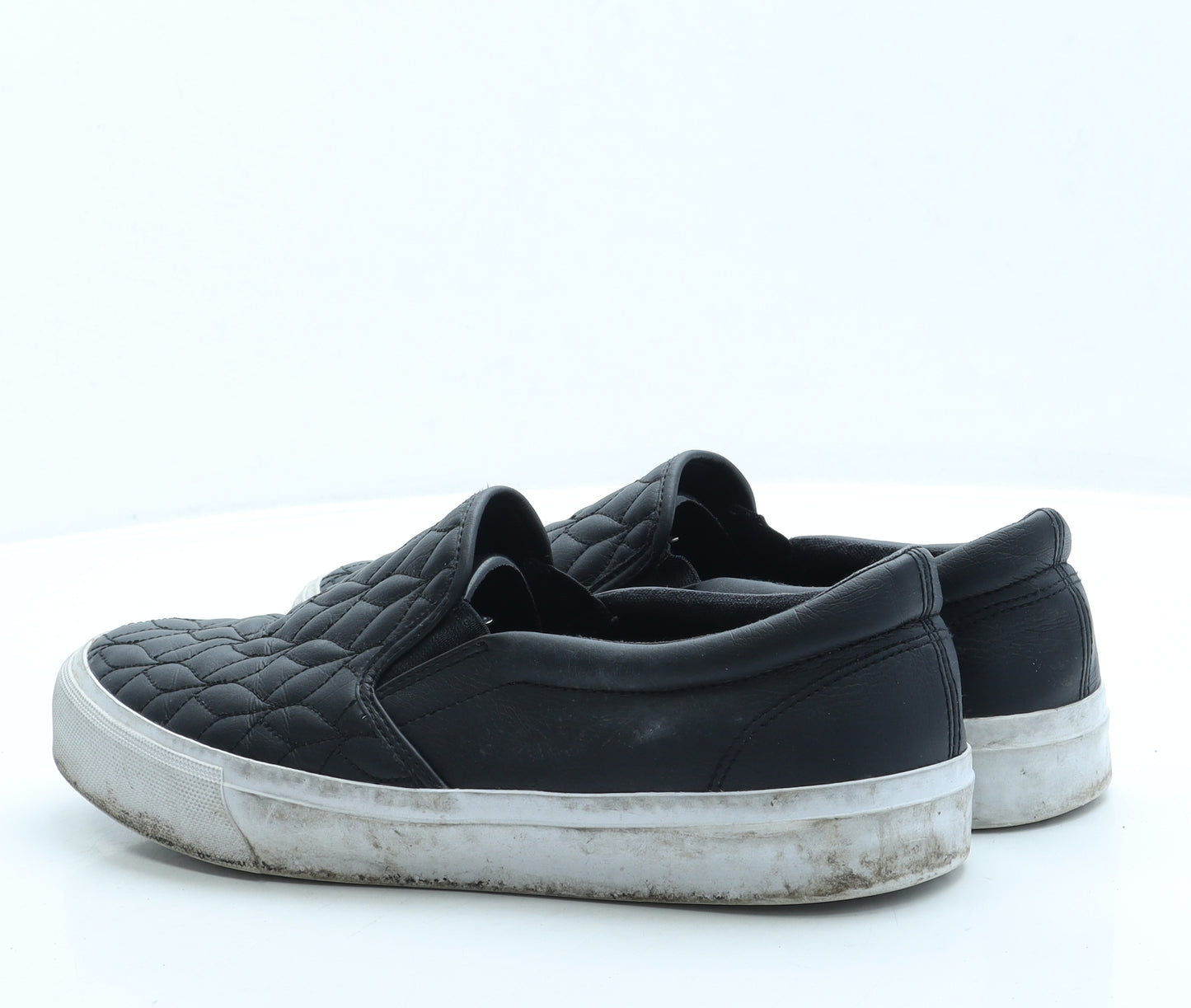 ASOS Mens Black Geometric Leather Slip On Casual UK 10
