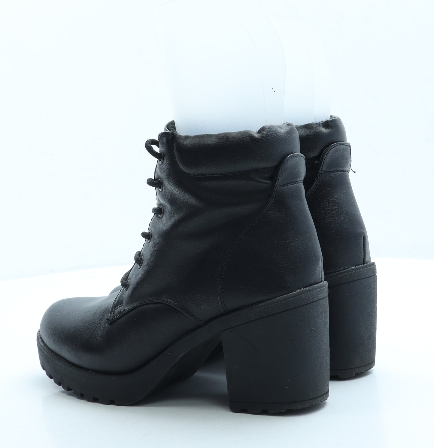 Depeche Womens Black Leather Bootie Boot UK 7 40