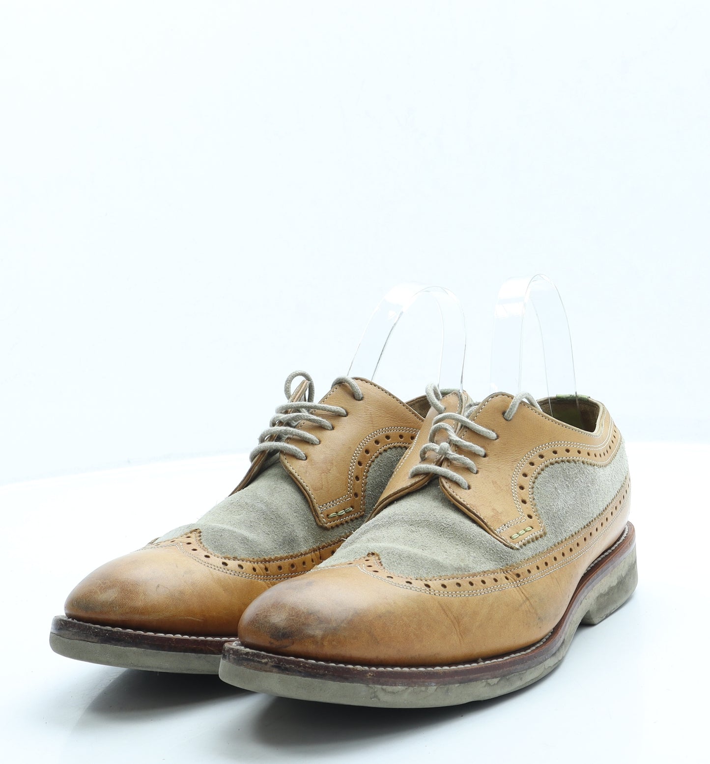 Oliver Sweeney Mens Brown Polyester Oxford Casual UK 7 - Brogue style