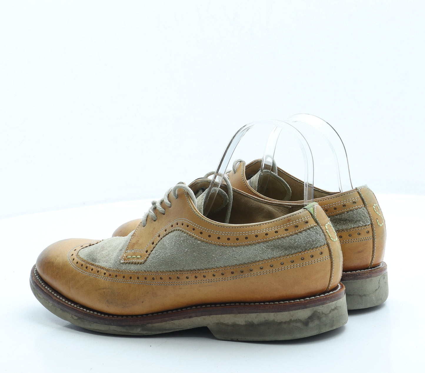 Oliver Sweeney Mens Brown Polyester Oxford Casual UK 7 - Brogue style