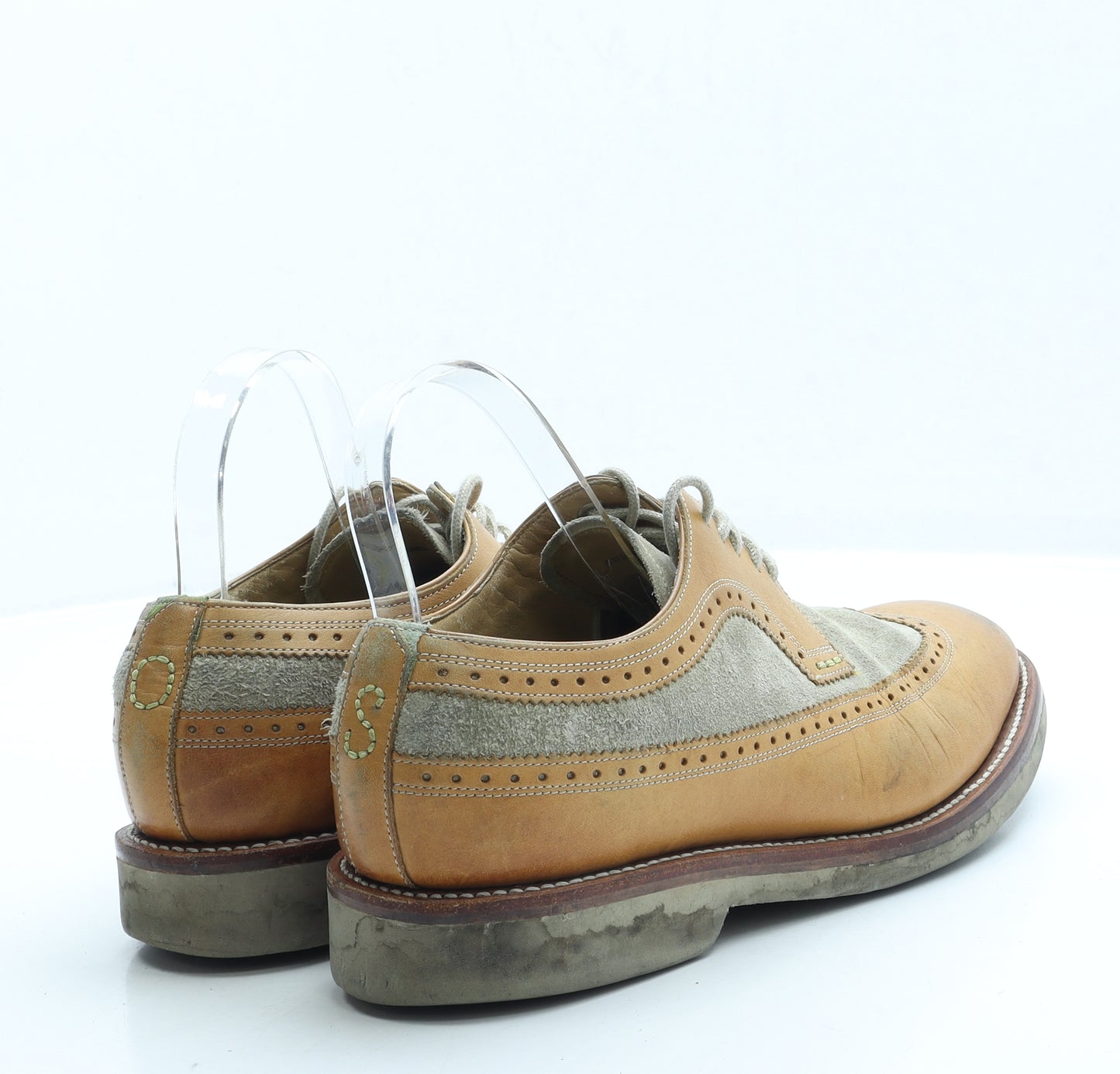 Oliver Sweeney Mens Brown Polyester Oxford Casual UK 7 - Brogue style