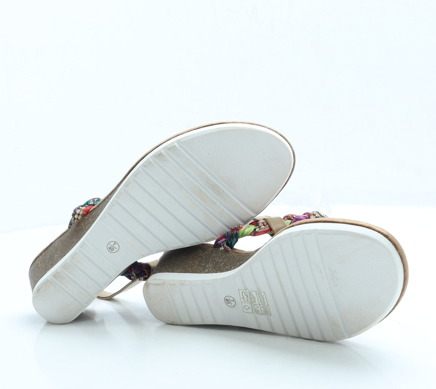 Lunar Womens Brown Floral Polyester Slingback Sandal UK 7 40