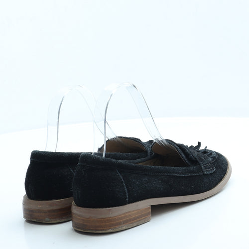 Topshop Womens Black Suede Loafer Flat UK 5 38