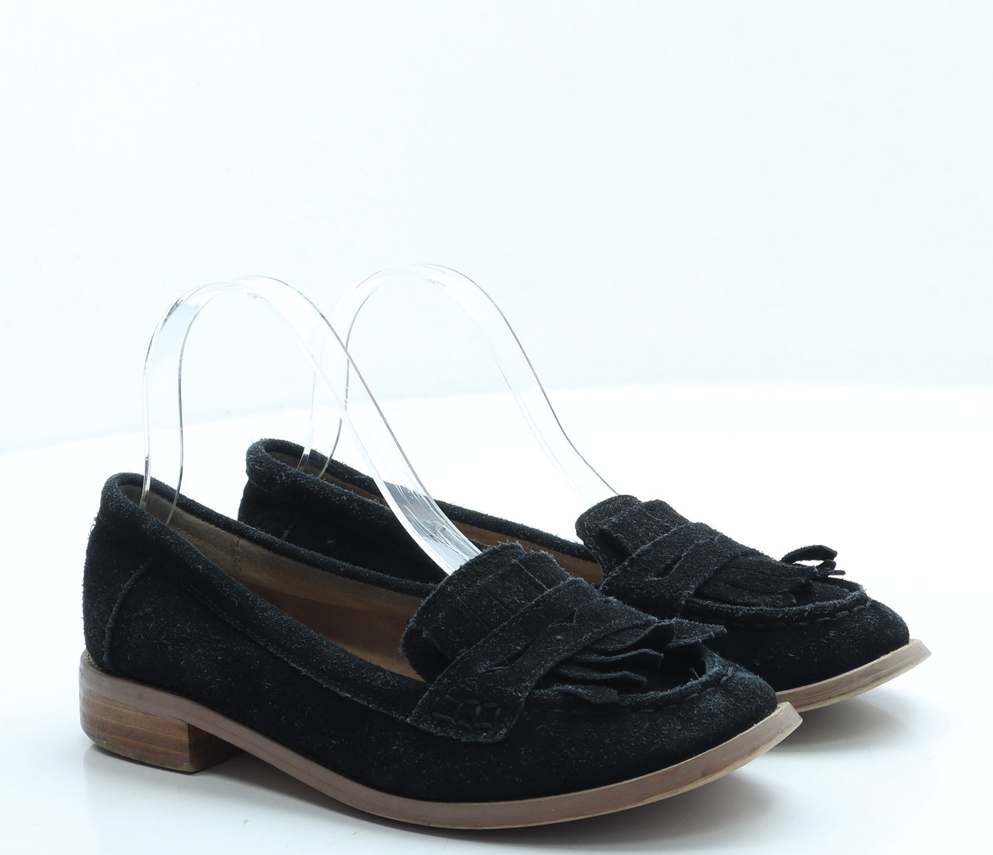 Topshop Womens Black Suede Loafer Flat UK 5 38