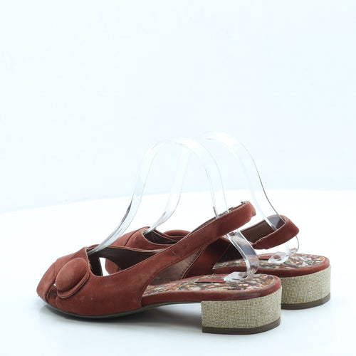 Preworn Womens Brown Suede Slingback Flat UK 5 38