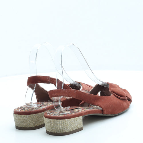 Preworn Womens Brown Suede Slingback Flat UK 5 38