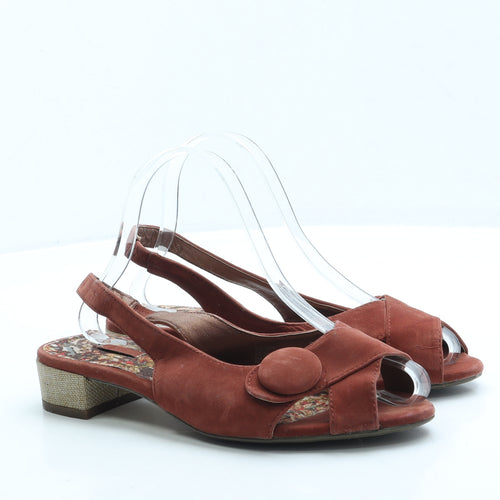 Preworn Womens Brown Suede Slingback Flat UK 5 38