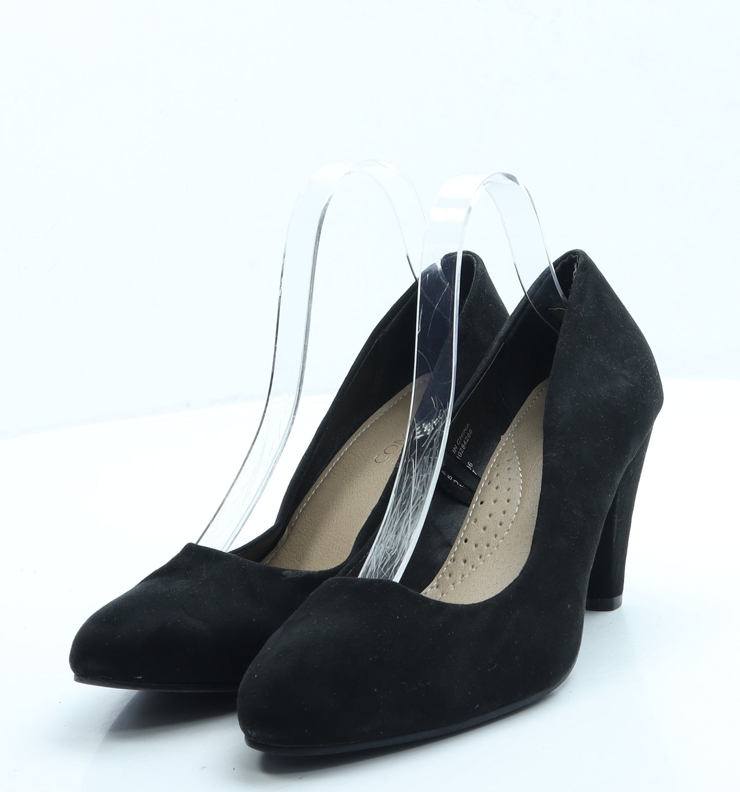 Peacocks Womens Black Suede Court Heel UK 6
